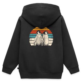 manchot - Sweat Premium à capuche zippé enfant bio - noir - Dos - AI Model Kid Male (0cm)
