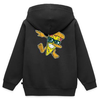 Pizza pizza maker manger pizza drôle de pizza - Sweat Premium à capuche zippé enfant bio - noir - Dos - AI Model Kid Male (0cm)