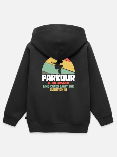 Parkour is the answer - parkour runners - Kids Premium Organic Zip-up Hoodie - black