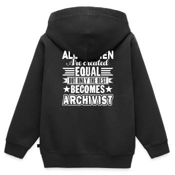 Archiviste Le meilleur devient archiviste - Sweat Premium à capuche zippé enfant bio - noir - Dos - AI Model Kid Male (0cm)