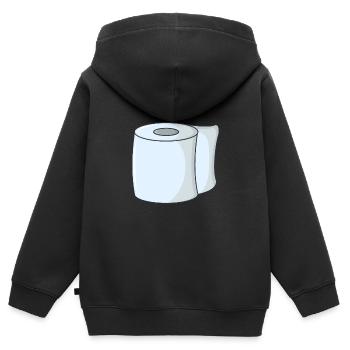 Papier toilette papier toilette - Sweat Premium à capuche zippé enfant bio - noir - Dos - AI Model Kid Male (0cm)