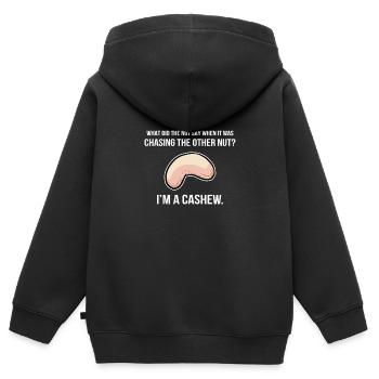 Ich bin ein Cashew Comedian und Joker Geschenk - Kinder Premium Organic Zip Hoodie - Schwarz - Hinten - AI Model Kid Male (0cm)