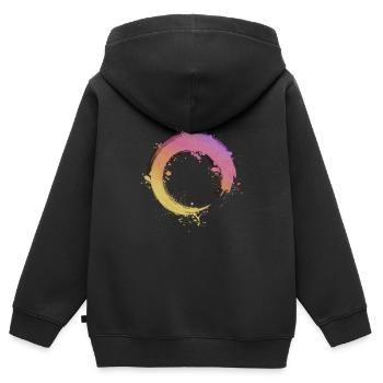 Cercle zen - Sweat Premium à capuche zippé enfant bio - noir - Dos - AI Model Kid Male (0cm)
