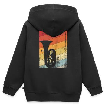 Tuba-Instrument - Kinder Premium Organic Zip Hoodie - Schwarz - Hinten - AI Model Kid Male (0cm)