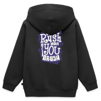 Zähne putzen Zahnarzt Zahnbürste - Kinder Premium Organic Zip Hoodie - Schwarz - Hinten - AI Model Kid Male (0cm)