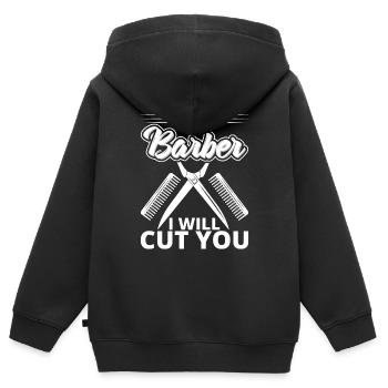 Friseur Friseur Geschenke Friseur Bedarf - Kinder Premium Organic Zip Hoodie - Schwarz - Hinten - AI Model Kid Male (0cm)