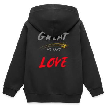Jesus Jesus Jesus Christlicher Christ - Kinder Premium Organic Zip Hoodie - Schwarz - Hinten - AI Model Kid Male (0cm)