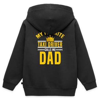 Taxifahrer - Kinder Premium Organic Zip Hoodie - Schwarz - Hinten - AI Model Kid Male (0cm)