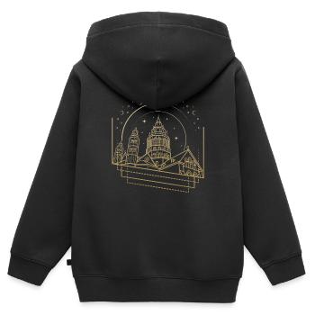 Mayence - Sweat Premium à capuche zippé enfant bio - noir - Dos - AI Model Kid Male (0cm)
