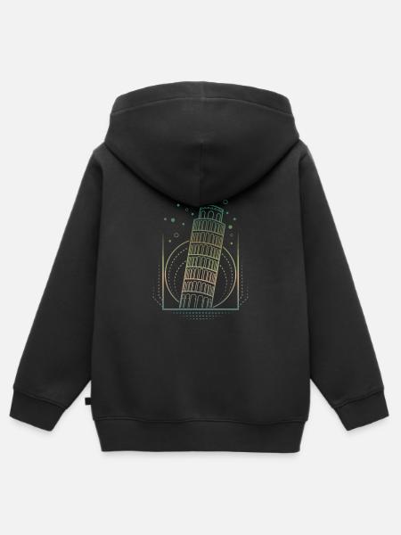 Pisa - Kinder Premium Organic Zip Hoodie - Schwarz