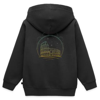 Rome - Sweat Premium à capuche zippé enfant bio - noir - Dos - AI Model Kid Male (0cm)
