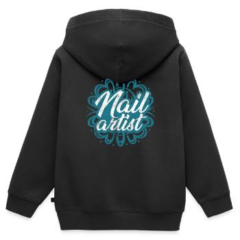 Nail designer nail salon beautician - Kids Premium Organic Zip-up Hoodie - black - Back - AI Model Kid Male (0cm)