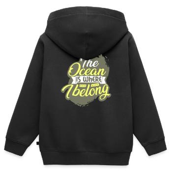 Plongée plongée - Sweat Premium à capuche zippé enfant bio - noir - Dos - AI Model Kid Male (0cm)
