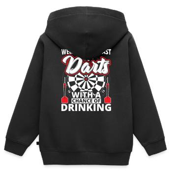 Jeu de fléchettes - fléchettes - Sweat Premium à capuche zippé enfant bio - noir - Dos - AI Model Kid Male (0cm)