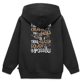 Cuisine Cuisine Cuisine Cadeaux Cuisines - Sweat Premium à capuche zippé enfant bio - noir - Dos - AI Model Kid Male (0cm)