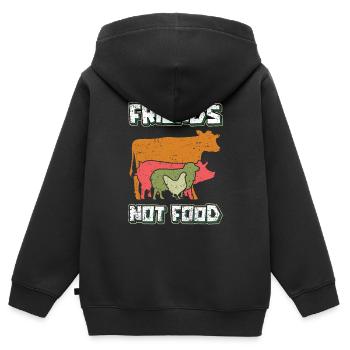 Vegan Veganer Vegan Kochen Veganer - Kinder Premium Organic Zip Hoodie - Schwarz - Hinten - AI Model Kid Male (0cm)