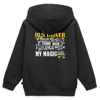 Busfahrer Ich bin ein Busfahrer Shirts - Kinder Premium Organic Zip Hoodie - Schwarz - Hinten - AI Model Kid Male (0cm)
