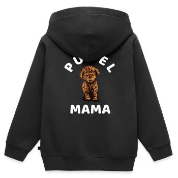 Pudel - Kinder Premium Organic Zip Hoodie - Schwarz - Hinten - AI Model Kid Male (0cm)