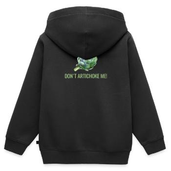 Artichaut jeu de mots drôle - Sweat Premium à capuche zippé enfant bio - noir - Dos - AI Model Kid Male (0cm)