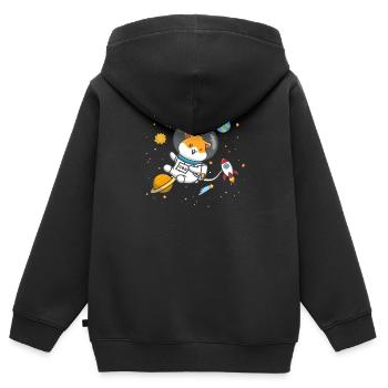 Hamster - Sweat Premium à capuche zippé enfant bio - noir - Dos - AI Model Kid Male (0cm)