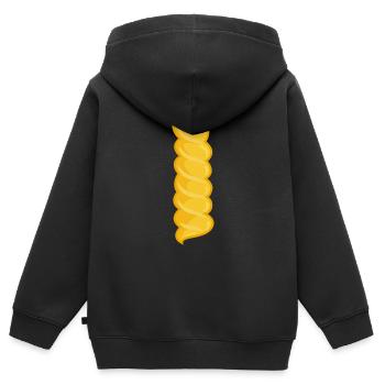 Nudel Fusilli Nudeln - Kinder Premium Organic Zip Hoodie - Schwarz - Hinten - AI Model Kid Male (0cm)