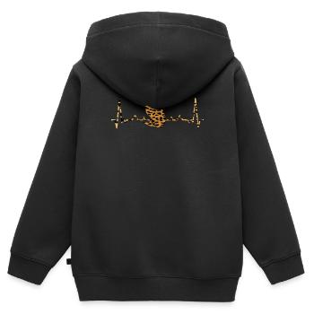 Cats Heartbeat Imprimé Léopard - Sweat Premium à capuche zippé enfant bio - noir - Dos - AI Model Kid Male (0cm)