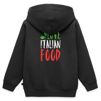 Italian cuisine love - Kids Premium Organic Zip-up Hoodie - black - Back - AI Model Kid Male (0cm)