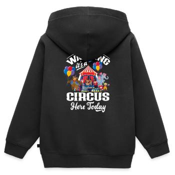 Zirkus Kindergeburtstag Zirkus Mottoparty Kostüm - Kinder Premium Organic Zip Hoodie - Schwarz - Hinten - AI Model Kid Male (0cm)