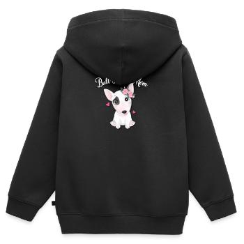 Bull terrier - Sweat Premium à capuche zippé enfant bio - noir - Dos - AI Model Kid Male (0cm)
