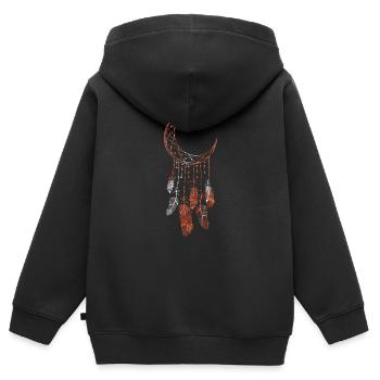 Capteur de rêves ésotérisme endormi - Sweat Premium à capuche zippé enfant bio - noir - Dos - AI Model Kid Male (0cm)