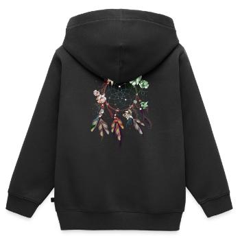 Traumfänger - Kinder Premium Organic Zip Hoodie - Schwarz - Hinten - AI Model Kid Male (0cm)