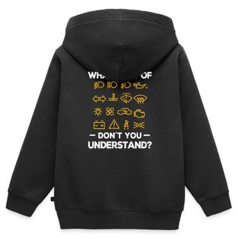 Mécanicien automobile mécanicien automobile dictons de mécanicien automobile - Sweat Premium à capuche zippé enfant bio - noir - Dos - AI Model Kid Male (0cm)