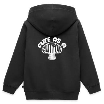 Doux comme un bouton - Sweat Premium à capuche zippé enfant bio - noir - Dos - AI Model Kid Male (0cm)