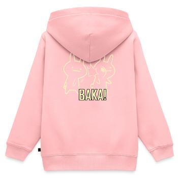 Funny rabbit baka - Kids Premium Organic Zip-up Hoodie - rose - Back - AI Model Kid Female (0cm)