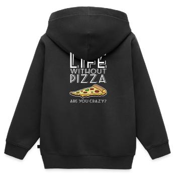 Pizza Pizzeria Pizzabäcker - Kinder Premium Organic Zip Hoodie - Schwarz - Hinten - AI Model Kid Male (0cm)
