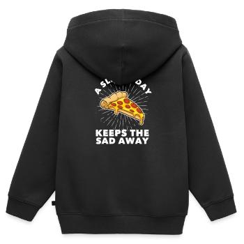 Pizza Pizzeria Pizzabäcker - Kinder Premium Organic Zip Hoodie - Schwarz - Hinten - AI Model Kid Male (0cm)