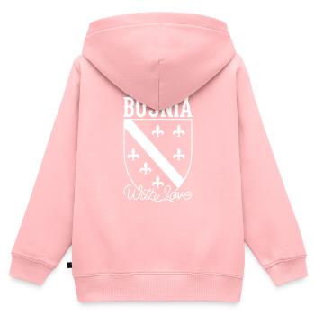Bosnien Jugoslawien Balkan Herzegowina - Kinder Premium Organic Zip Hoodie - Rosa - Hinten - AI Model Kid Female (0cm)