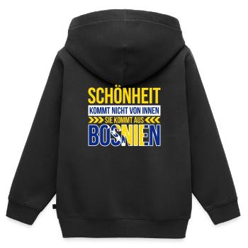 Bosnien Jugoslawien Balkan Herzegowina - Kinder Premium Organic Zip Hoodie - Schwarz - Hinten - AI Model Kid Male (0cm)
