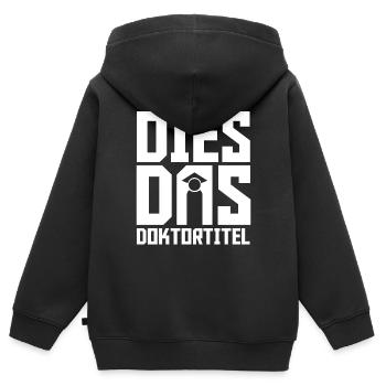 Doktortitel Geschenk - Kinder Premium Organic Zip Hoodie - Schwarz - Hinten - AI Model Kid Male (0cm)