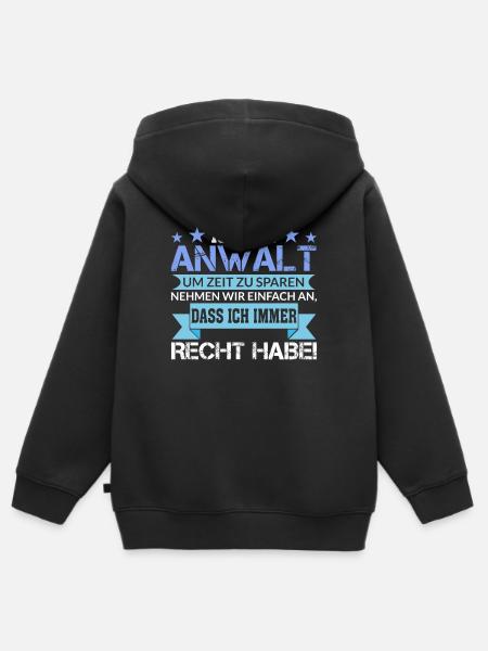 Anwalt - Kinder Premium Organic Zip Hoodie - Schwarz