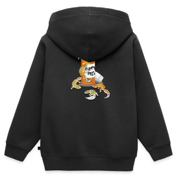 Leopardgecko - Kinder Premium Organic Zip Hoodie - Schwarz - Hinten - AI Model Kid Male (0cm)