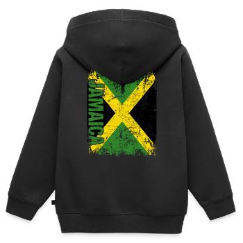 Jamaica - Kinder Premium Organic Zip Hoodie - Schwarz - Hinten - AI Model Kid Male (0cm)