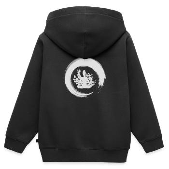 Bouddhisme Zen Circle - Sweat Premium à capuche zippé enfant bio - noir - Dos - AI Model Kid Male (0cm)