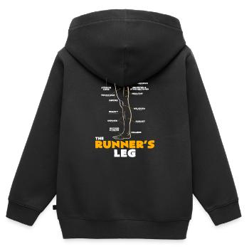 coureur - Sweat Premium à capuche zippé enfant bio - noir - Dos - AI Model Kid Male (0cm)