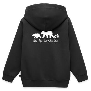 Mama Bär Papabär chaos Bären meine Familie - Kinder Premium Organic Zip Hoodie - Schwarz - Hinten - AI Model Kid Male (0cm)