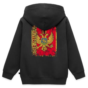 Montenegro - Kinder Premium Organic Zip Hoodie - Schwarz - Hinten - AI Model Kid Male (0cm)
