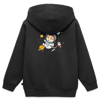 Cobaye - Sweat Premium à capuche zippé enfant bio - noir - Dos - AI Model Kid Male (0cm)