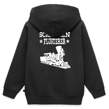 Eisenbahn Schienen Flüsterer Eisenbahner Geschenke - Kinder Premium Organic Zip Hoodie - Schwarz - Hinten - AI Model Kid Male (0cm)