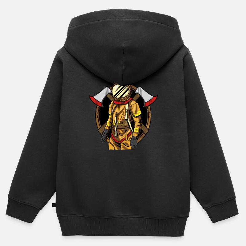 Vigile del fuoco vigili del fuoco dei vigili del fuoco - Felpa Premium con cappuccio con zip bambino bio - nero