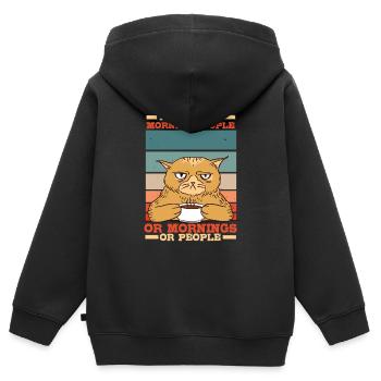 Lustiges Katzen T-Shirt Geschenk Katze - Kinder Premium Organic Zip Hoodie - Schwarz - Hinten - AI Model Kid Male (0cm)